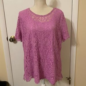 Pink Lace Blouse. Size XL.